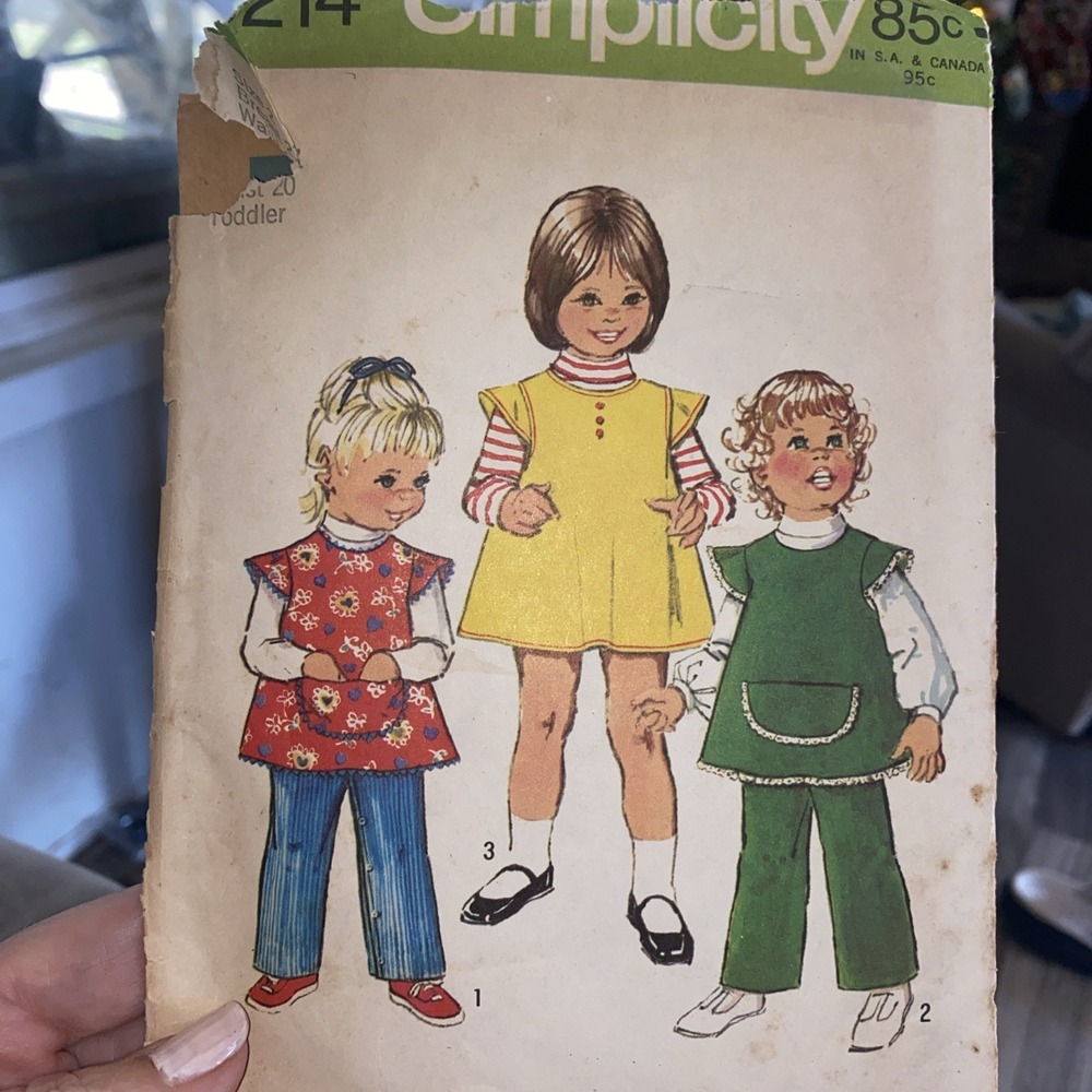 Simplicity Sewing Pattern 5214 Toddler Girls Jumper Dress Tops Pants Size 2 Cut